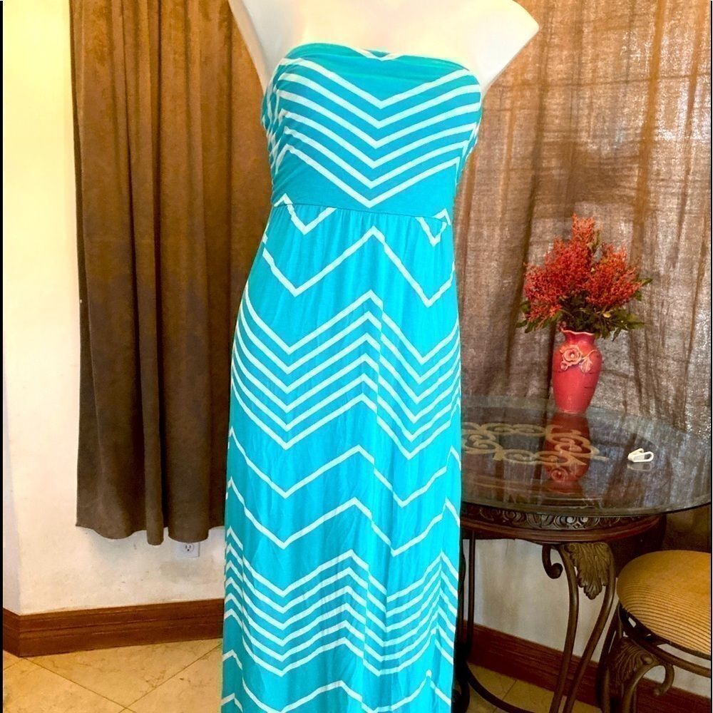 Design history strapless Sea Green maxi dress